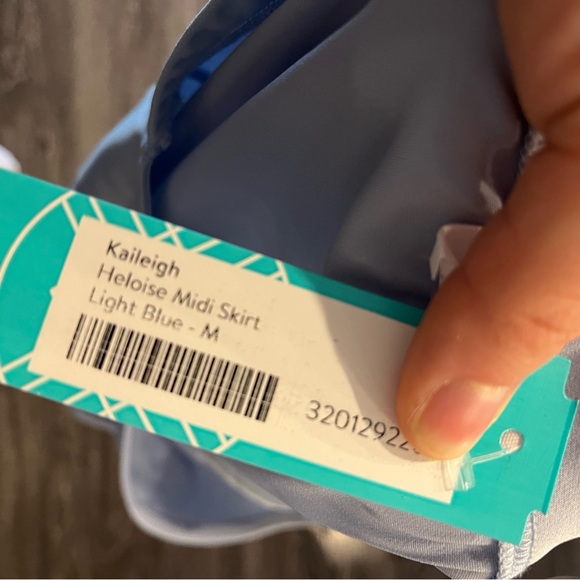 NWT Light Blue Midi Satin Skirt - Picture 3 of 4